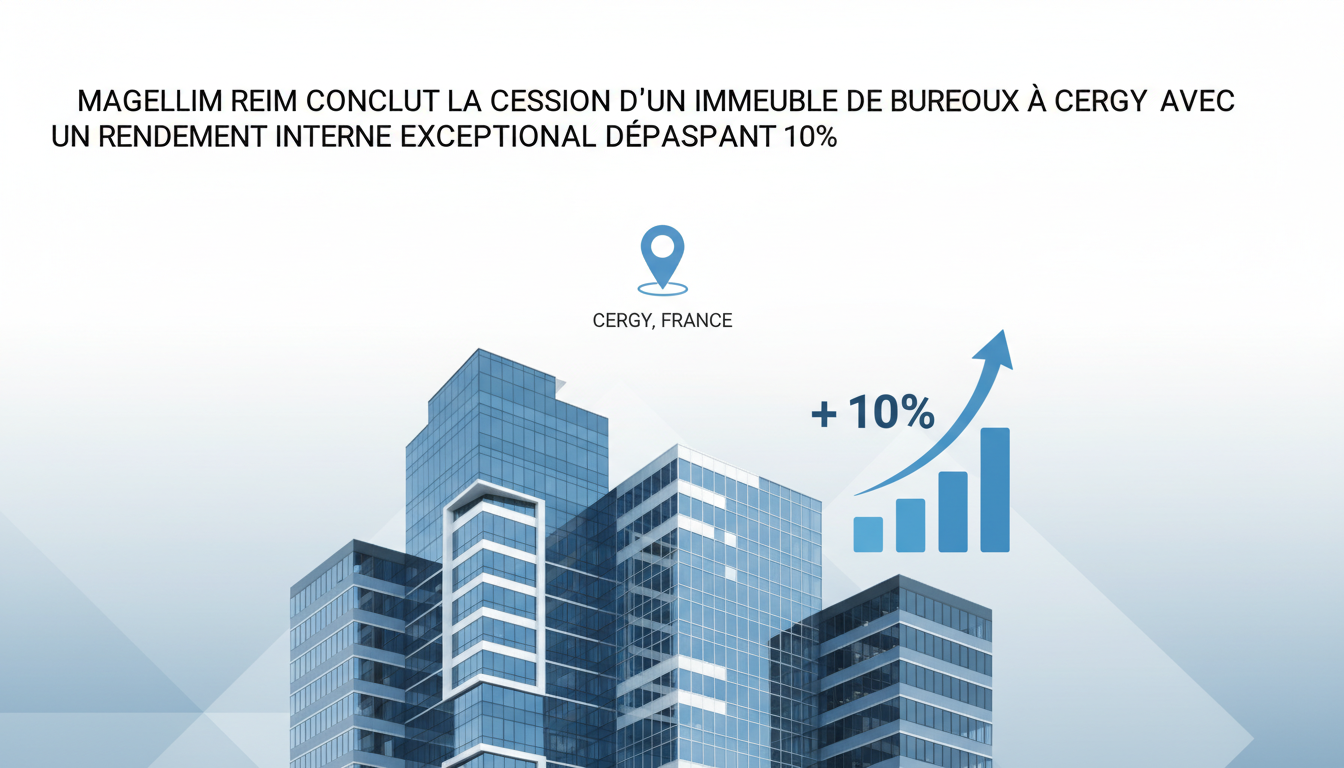 magellim reim finalise la vente d'un immeuble de bureaux à cergy, offrant un rendement interne exceptionnel de plus de 10%, démontrant une performance d'investissement remarquable.