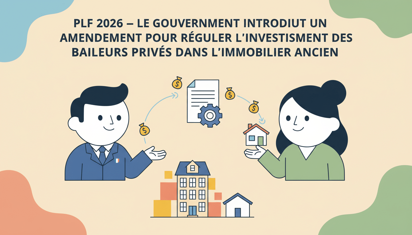 découvrez le nouvel amendement du gouvernement dans le plf 2026 visant à encadrer l'investissement des bailleurs privés dans l'immobilier ancien pour un marché plus régulé et équilibré.