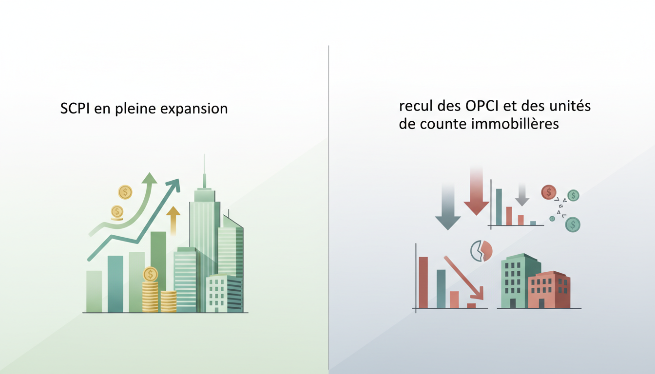 découvrez les tendances immobiliÚres 2025 avec la forte croissance des scpi, face au recul des opci et des unités de compte immobiliÚres, et comment optimiser vos investissements en t4.