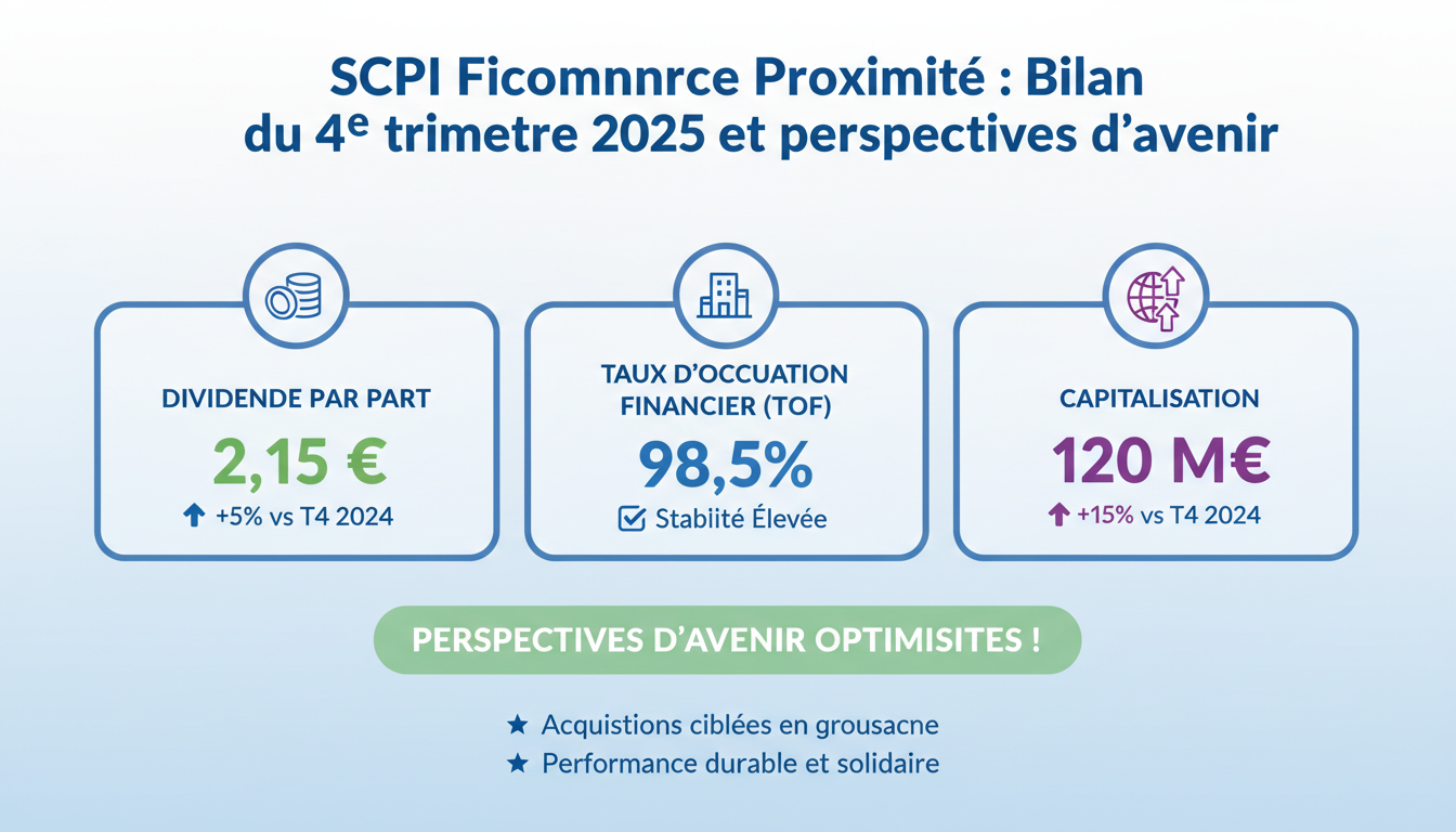 découvrez le bilan du 4e trimestre 2025 de la scpi « ficommerce proximité » et ses perspectives d'avenir pour optimiser vos investissements immobiliers.