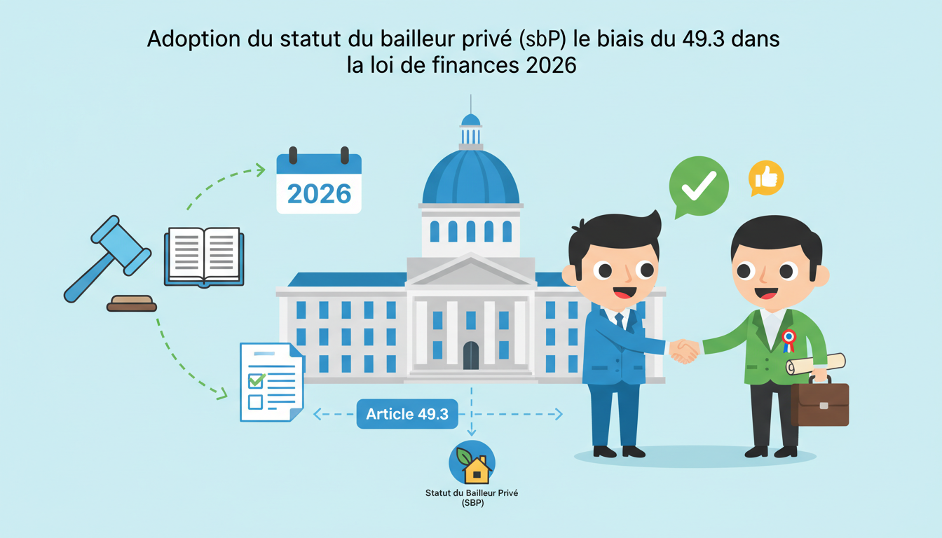 découvrez l'adoption du statut du bailleur privé (sbp) via l'article 49.3 dans la loi de finances 2026, et ses impacts pour les investisseurs immobiliers et locataires.