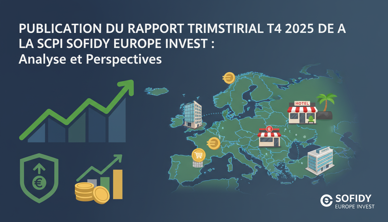 Publication du rapport trimestriel T4 2025 de la SCPI SOFIDY EUROPE INVEST : Analyse et perspectives découvrez l'analyse détaillée et les perspectives du rapport trimestriel t4 2025 de la scpi sofidy europe invest, pour mieux comprendre ses performances et opportunités d'investissement.