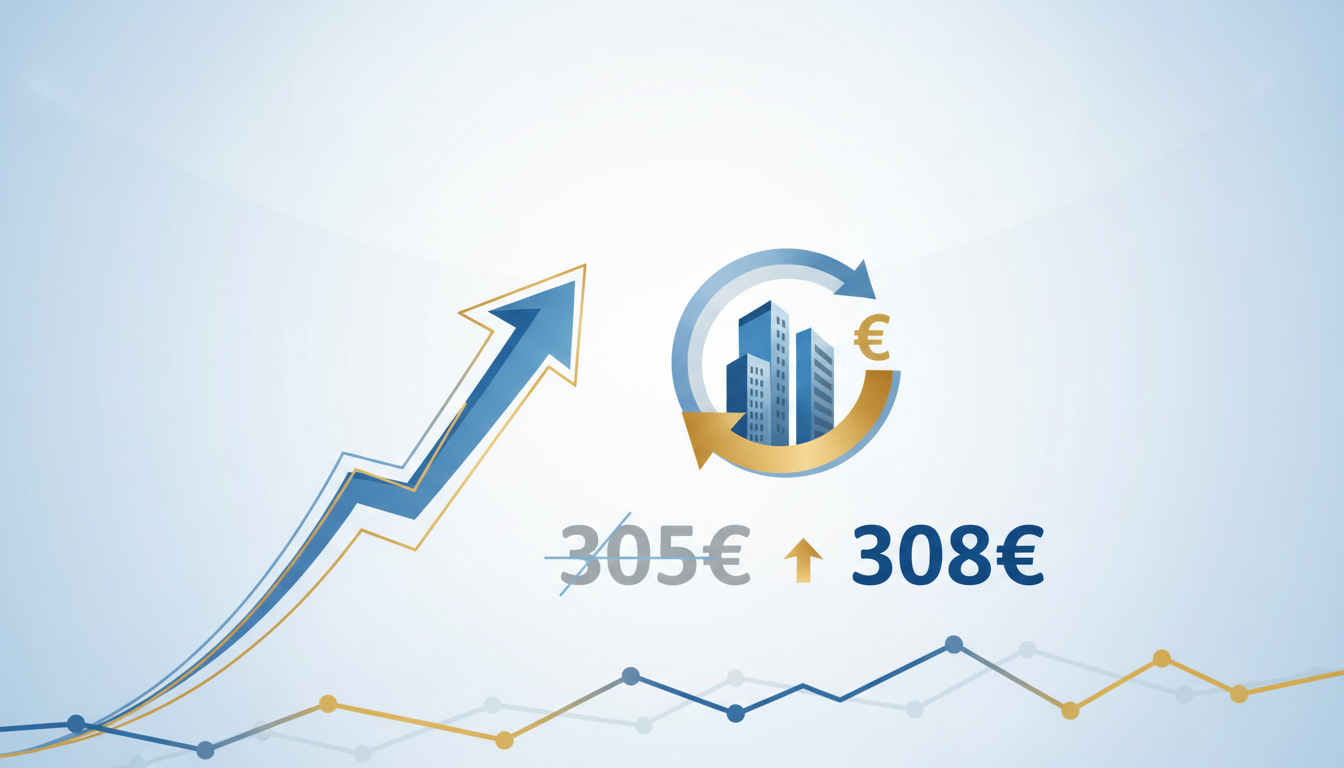 la scpi alta convictions augmente le prix de sa part de 305€ à 308€, reflétant une valorisation positive et une confiance renouvelée dans son potentiel de rendement.