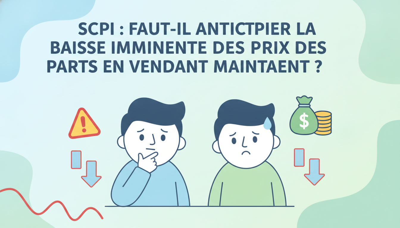 SCPI : Faut-il anticiper la baisse imminente des prix des parts en vendant maintenant ? découvrez si vous devez vendre vos parts de scpi dès maintenant pour anticiper la baisse imminente des prix et optimiser votre investissement immobilier.