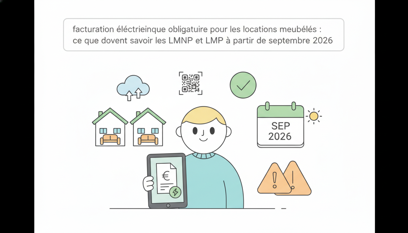 Facturation électronique obligatoire pour les locations meublées : Ce que doivent savoir les LMNP et LMP à partir de septembre 2026 découvrez les obligations de facturation électronique pour les locations meublées (lmnp et lmp) à partir de septembre 2026. préparez-vous aux nouvelles règles pour gérer vos locations en toute conformité.
