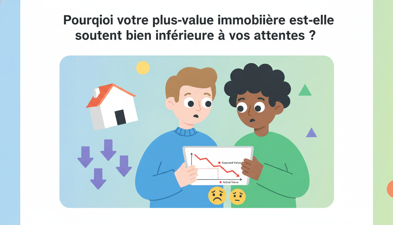Pourquoi votre plus-value immobilière est-elle souvent bien inférieure à vos attentes ? découvrez pourquoi la plus-value de votre bien immobilier est souvent inférieure à ce que vous espérez et apprenez les facteurs clés qui influencent sa valeur réelle.